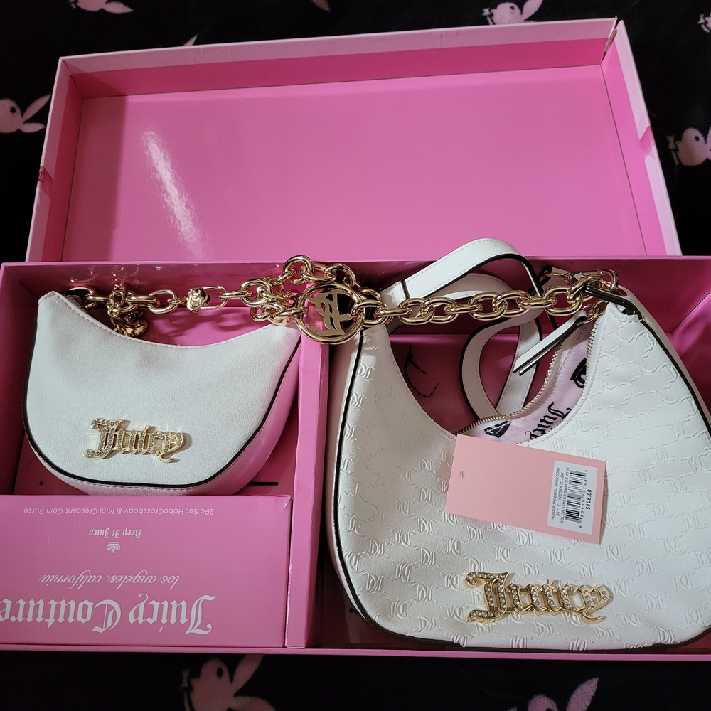Juicy Couture White and Gold Shoulder Bag Collection